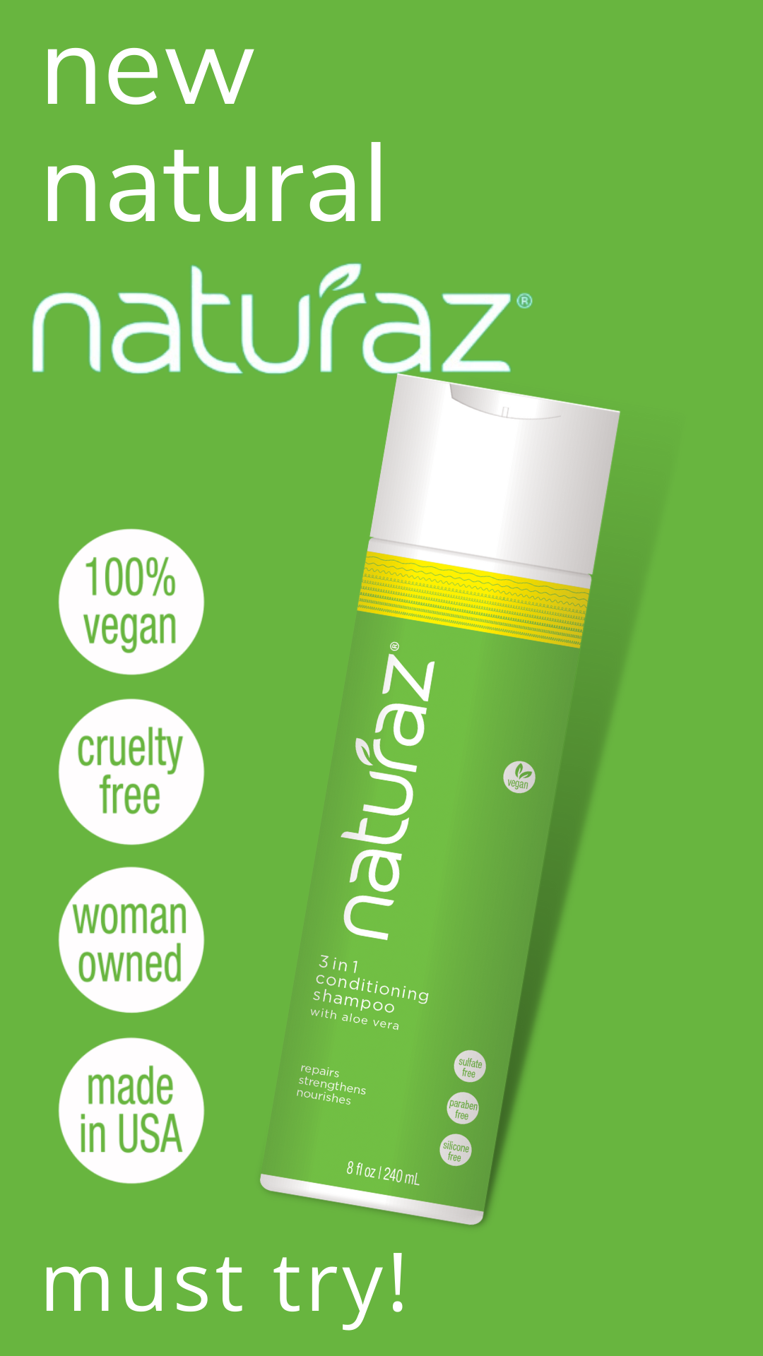 3 IN 1 CONDITIONING SHAMPOO for Dry, Damaged Hair | 100% Vegan